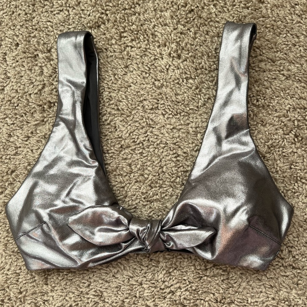 Aerie Metallic Scoop Neck Bikini Top